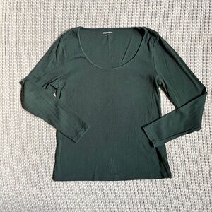 Old Navy Women's Dark Green Scoop Neck Blouse